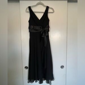 Evan Picone Black Midi Dress with Satin Bow